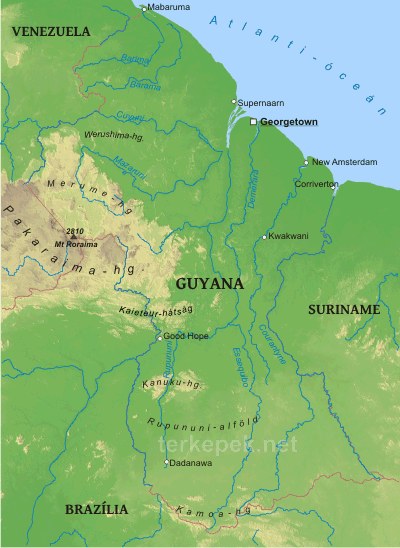 Guyana térkép